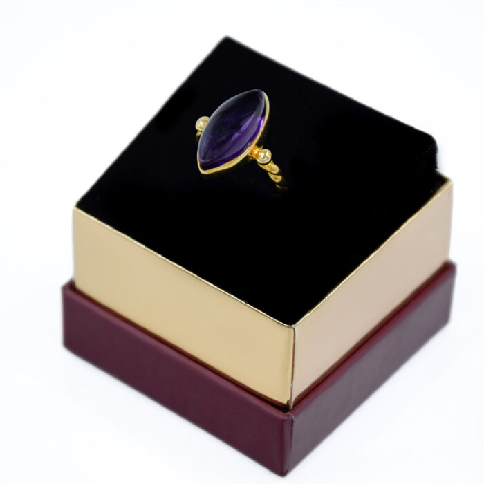 Ametist gold gümüş yüzük 4,1 gr.